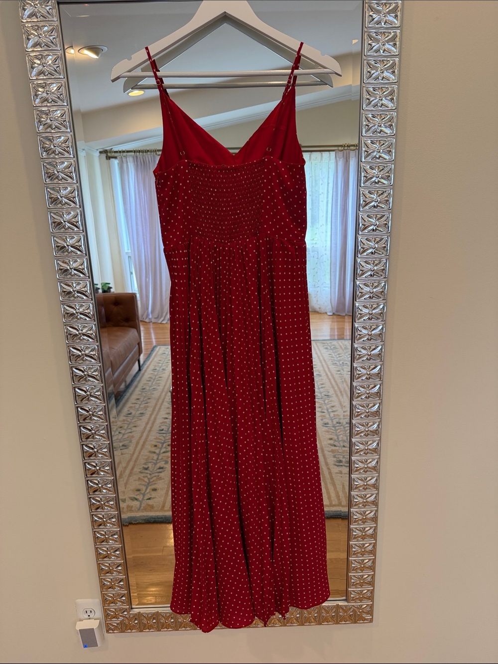 Lucy Paris Red Polka Dot Spaghetti Strap Maxi Dress - Picture 4 of 6